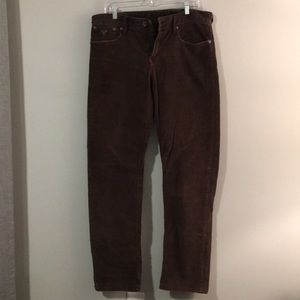 Men’s brown corduroy pants.